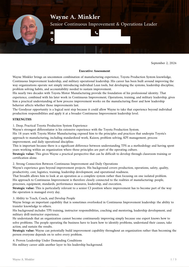 SWOT Analysis sample, first page